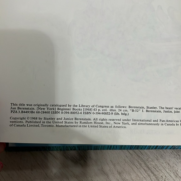 The Bears Vacation Stan Jan Berenstain First Edition Rare 1968 Beginner Book - Picture 5 of 6